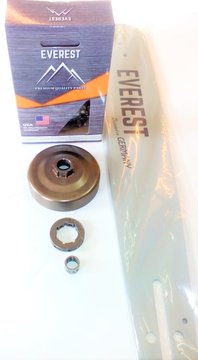Lišta na pilu 38cm a 1 ks pilového řetězu 325 (1,5 mm) hranatý zub 64 článků a řetězka 325 x 7 z Rim